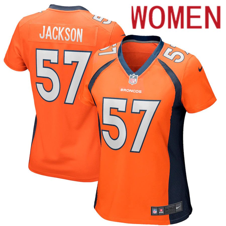 Women Denver Broncos 57 Tom Jackson Nike Orange Game Retired Player NFL Jersey